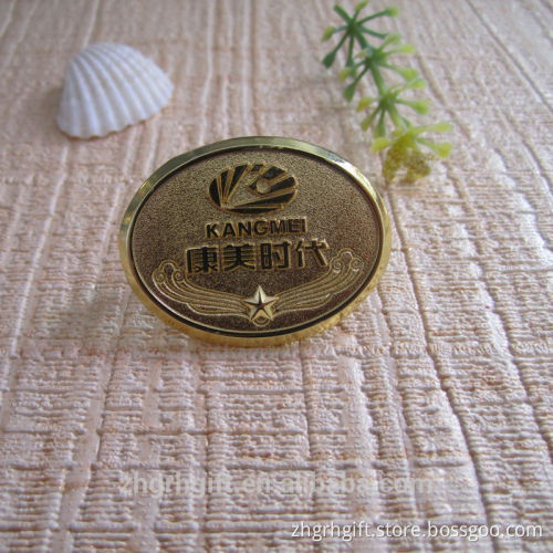 Custom Oval Shape Gold Metal Lapel Pin/Badge for Sale